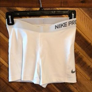 White Nike Pro Shorts